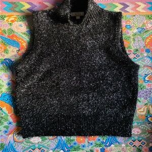J. Crew Black Textured Knit Top